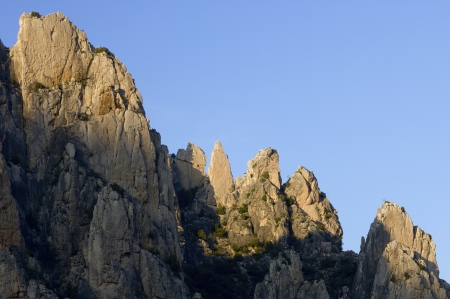 view of rocky gorges in the Organo de Montoro, Villarluengo, Teruel, Spainの写真素材