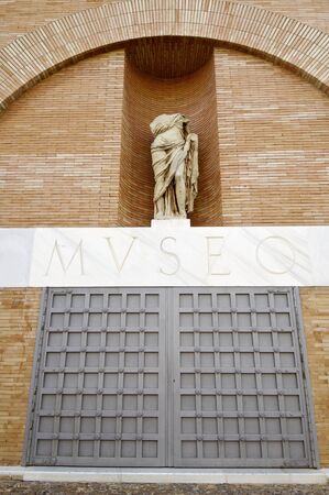 Merida, Spain - August 5, 2007: entrance to the National Museum of Roman Art. Opened on September 19, 1986, was designed by architect Rafael Moneo and is the first research center of the Roman world in Spain.のeditorial素材
