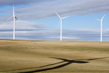 group of windmills for renewable electric energy production