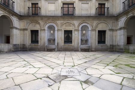Courtyard of the fountainheads; Royal Monastery of El Escorial; San Lorenzo de El Escorial; Madrid; Spainのeditorial素材