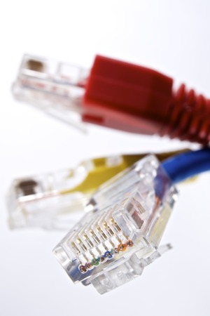 cables group computer and white background