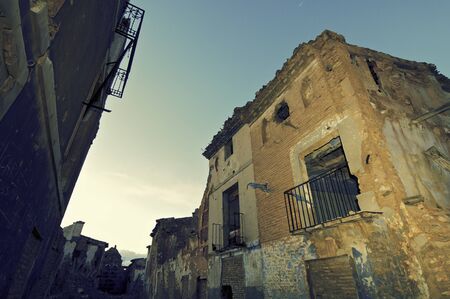 Belchite village destroyed in a bombing during the Spanish Civil War, Saragossa, Aragon, Spain