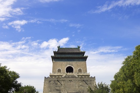 Bell Tower in Beijing, China. In ancient the bell was used to announce the seven p.m.のeditorial素材