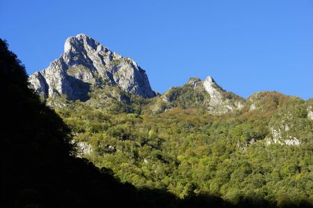 peak in Valley of Aspe, Pyrenees, Franceの写真素材