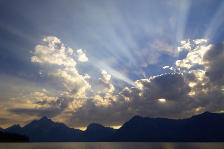Sunset in Grand Teton National Park, Usaの写真素材
