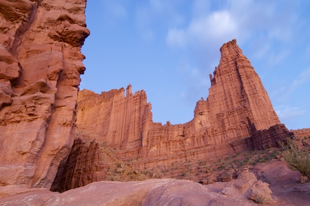 landscape of the towers in the desert area known as "Fisher Tower", Utah, Usaの写真素材