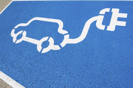 area to charge an electric car batteries.の写真素材