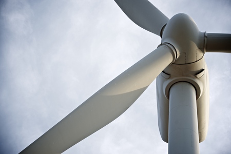 Windmill for electric power production, Pozuelo de Aragon, Zaragoza, Aragon, Spain