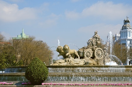 forefront of the Cibeles fountain, Madrid, Spainの写真素材