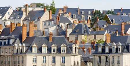 view of the old city of Blois, Loire Valley, France.の写真素材