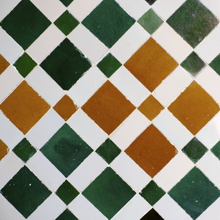 closeup of a ceramic tile in Reales Alcazares, Seville, Andalucia, Spain
