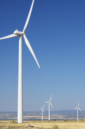 windmills for  electric power production, Zaragoza province, Aragon, Spainの写真素材