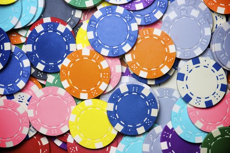 Background created with casino chips.
