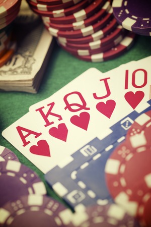 view of a gaming table with green mat