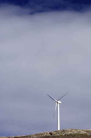 Windmill for renewable electric energy production, Teruel province, Aragon, Spain.