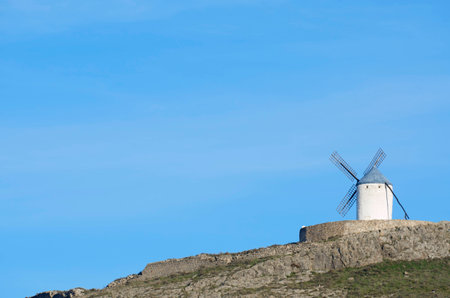 traditional windmill in Alcazar de San Juan, Ciudad Real, Castilla La Mancha, Spainの写真素材