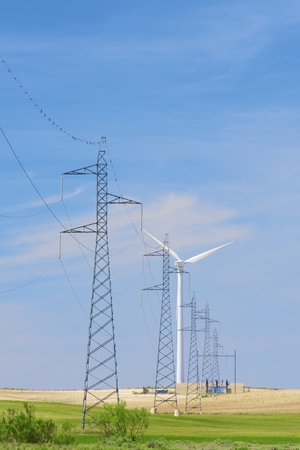 Windmills for electric power production,Zaragoza Province, Aragon, Spain