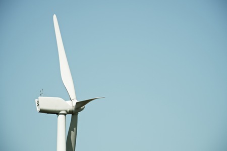 Windmill for electric power production, Pozuelo de Aragon, Zaragoza, Aragon, Spain