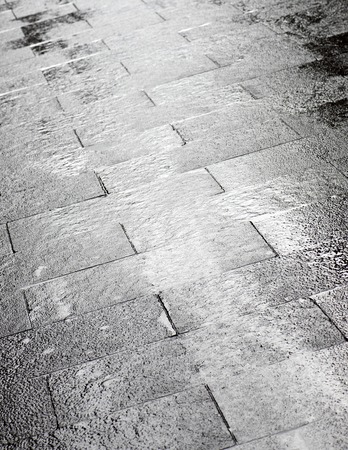 floor of a street with stone tiles in Salamanca district, Madrid, Spain.の写真素材