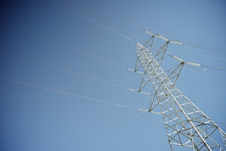 Power line in Zaragoza province, Aragon, Spain