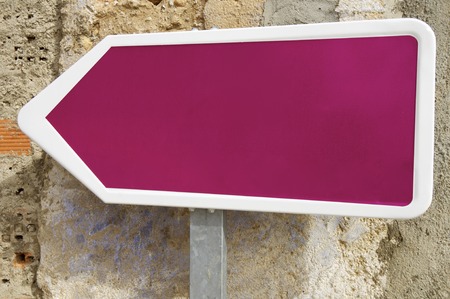Directional sign blank and pink.の写真素材