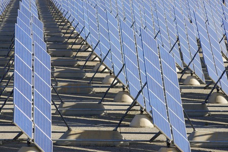Photovoltaic panels for renewable electric production, Zaragoza province, Aragon, Spain.