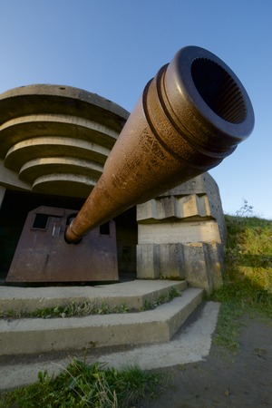 Battery of Longues sur Mer, Normandy, Franceの写真素材