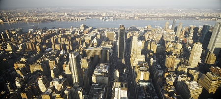 Aerial view in Manhattan, New York, United States.の写真素材