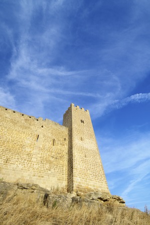 Castle in Sadaba with beauty sky in Saragossa, Aragon, Spainのeditorial素材