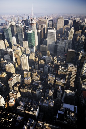 Aerial view in Manhattan, New York, United States.