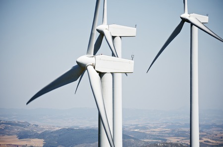 windmills for clean energy production renewable electric, Aras, Navarre, Spain