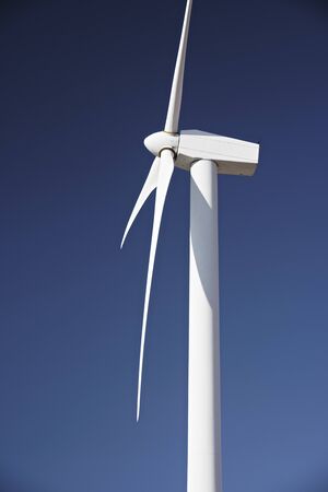 Windmill for electric power production, Pozuelo de Aragon, Zaragoza Province, Aragon, Spain.