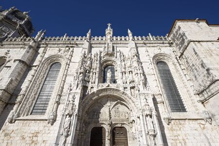 Main facade of Jeronimos Monastery, Lisbon, Portugal.の写真素材