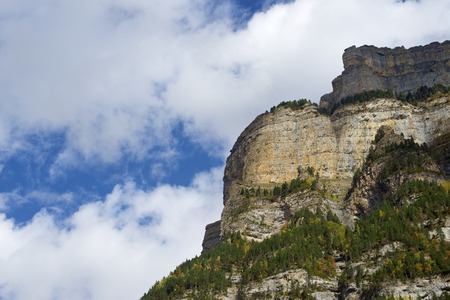 Mountains in the Pyrenees, Ordesa Valley National Park, Aragon, Huesca, Spain.の写真素材