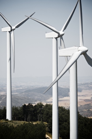 windmills for clean energy production renewable electric, Aras, Navarre, Spain