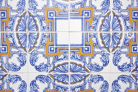 Background created by a tiled wall, Lisbon, Portugal.の写真素材