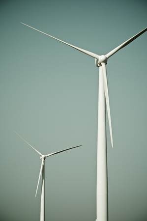 Windmills for electric power production, Pozuelo de Aragon, Zaragoza, Aragon, Spain.