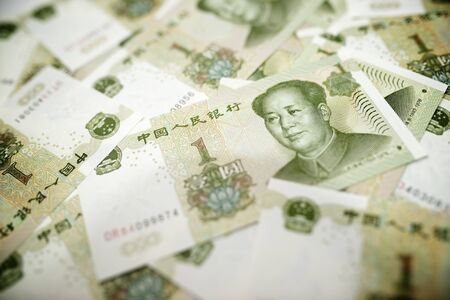 Yuan banknotes background.の写真素材