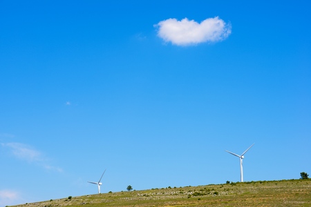 Windmills for electric power production, Burgos Province, Castilla Leon, Spain.
