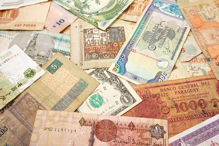 Group banknotes of different countries.の写真素材