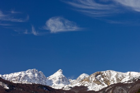 Clouds in Partacua Mountains, Tena Valley, Pyrenees, Huesca, Aragon, Spain.の写真素材