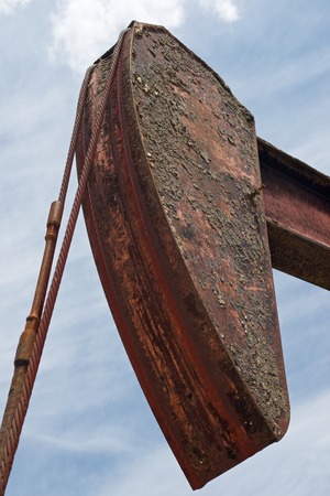 Oil well in Ayoluengo de la Lora, Burgo Province, Castilla Leon, Spain.