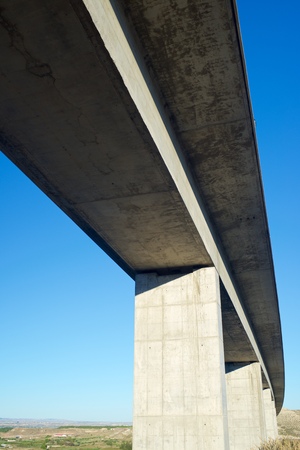 view of a high-speed viaduct in Roden, Zaragoza, Aragon, Spain. AVE Madrid Barcelona.の写真素材