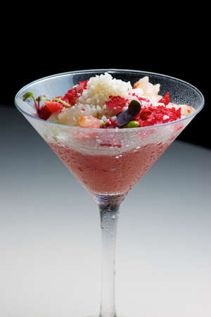 Cup gazpacho with cherries.の写真素材