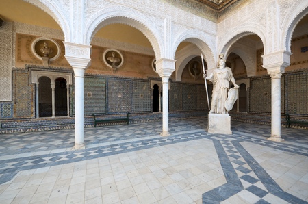 Courtyard in the palace of Pilatos, Seville, Andalucia, Spainのeditorial素材