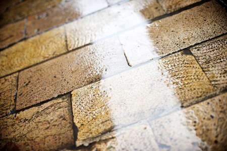 Floor of a street with stone tiles.の写真素材