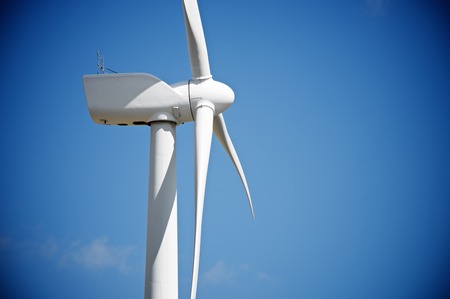 Windmill for electric power production, Pozuelo de Aragon, Zaragoza Province, Aragon, Spain.