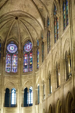 Dome into Notre Dame Cathedral, Paris, France.