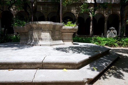 Renaissance cloister of the Real Monasterio de Nuestra Sra. del Carmen, Valencia, Spainの写真素材