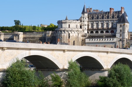 Loire river as it passes through the medieval town of Amboise, Loire Valley, Franceのeditorial素材